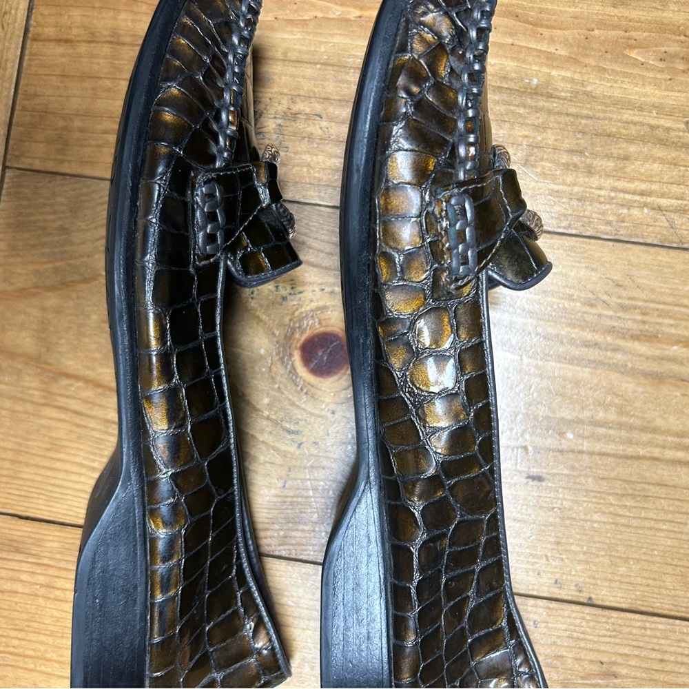 Brighton Medley mock croc leather embossed loafer. Size 8.5. EUC. Iridescent - Picture 9 of 10